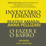 Casarão recebe exposições “Inventário feminino” e  “O fazer e o barro” de 12 a 30 de setembro